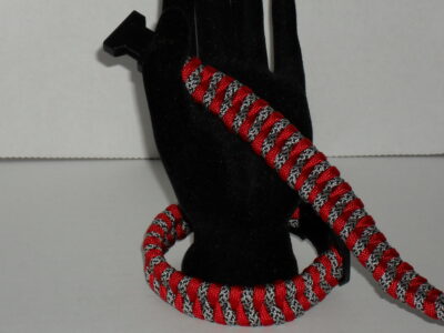 Red, Black & Grey Criss-Cross Paracord Bracelet