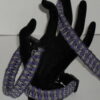 Purple, Black & Grey Spotted Criss-Cross Paracord Bracelet - Image 2