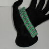 Green and Black/Grey Spotted Criss-Cross Paracord Bracelet - Image 2