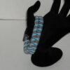 Light Blue, Black & Grey Spotted Criss-Cross Paracord Bracelet - Image 3