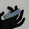 Light Blue, Black & Grey Spotted Criss-Cross Paracord Bracelet - Image 4