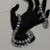Silver Beaded Rhinestone Bracelet - Image 2
