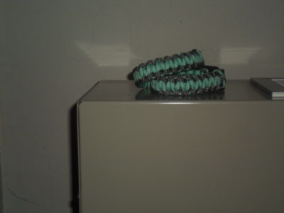 Jade Green and Black & Grey Paracord Bracelet - Image 3