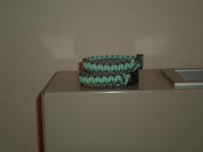 Jade Green and Black & Grey Paracord Bracelet - Image 2