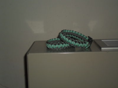 Jade Green and Black & Grey Paracord Bracelet - Image 4