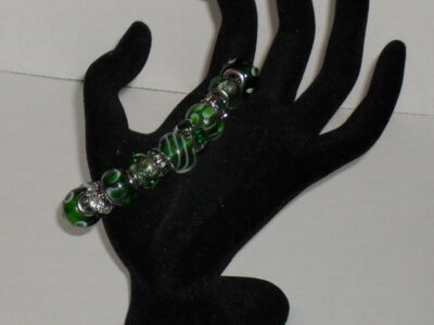 Green Beaded Charm Bracelet - Image 2