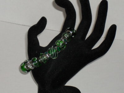 Green Beaded Charm Bracelet - Image 4