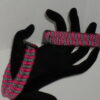 Hot Pink and Black & Grey Spotted Criss-Cross Paracord Bracelet - Image 4