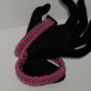 Hot Pink and Black & Grey Spotted Criss-Cross Paracord Bracelet - Image 3
