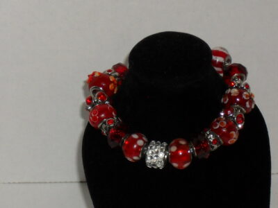 Red Beaded Charm Bracelet - Image 2