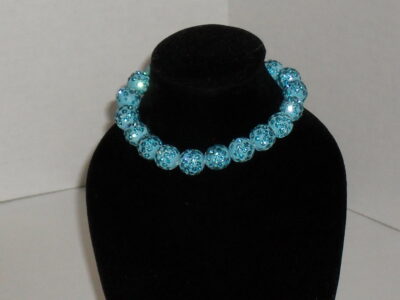 Light Blue Beaded Rhinestone Bracelet