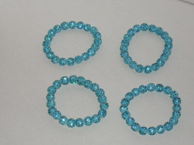 Light Blue Beaded Rhinestone Bracelet - Image 3