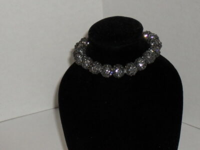 Grey Beaded Rhinestone Bracelet - Image 4