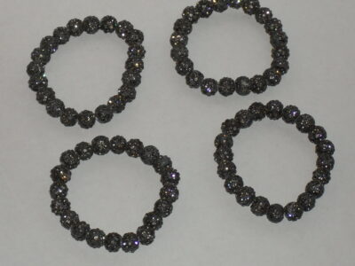 Grey Beaded Rhinestone Bracelet - Image 3