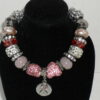 Pink Beaded Charm Bracelet